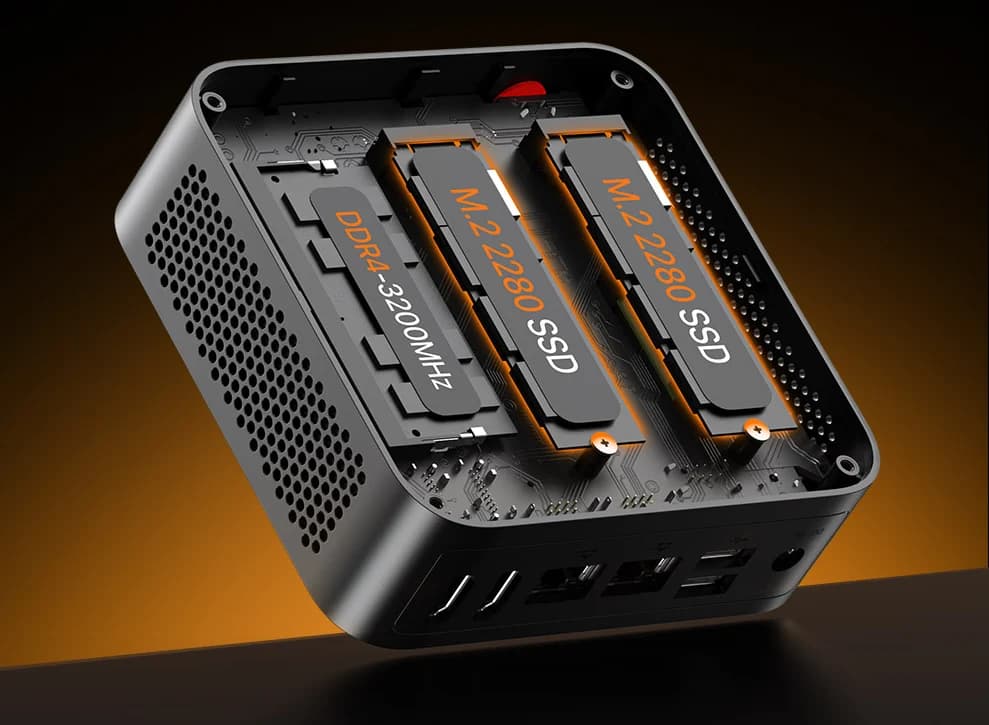 Мини-ПК PELADN WI-8 N150 — компактная рабочая станция с двумя портами LAN и двумя накопителями