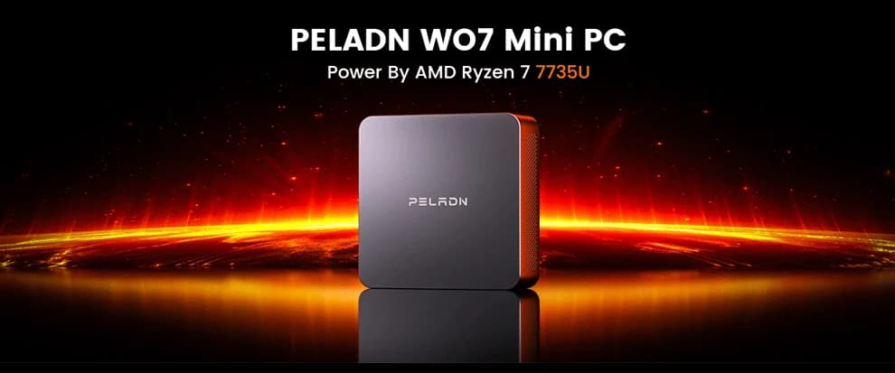 Мини-ПК PELADN WO7 7735U: высокопроизводительный настольный компьютер размером с ладонь для офиса, творчества и повседневных игр
