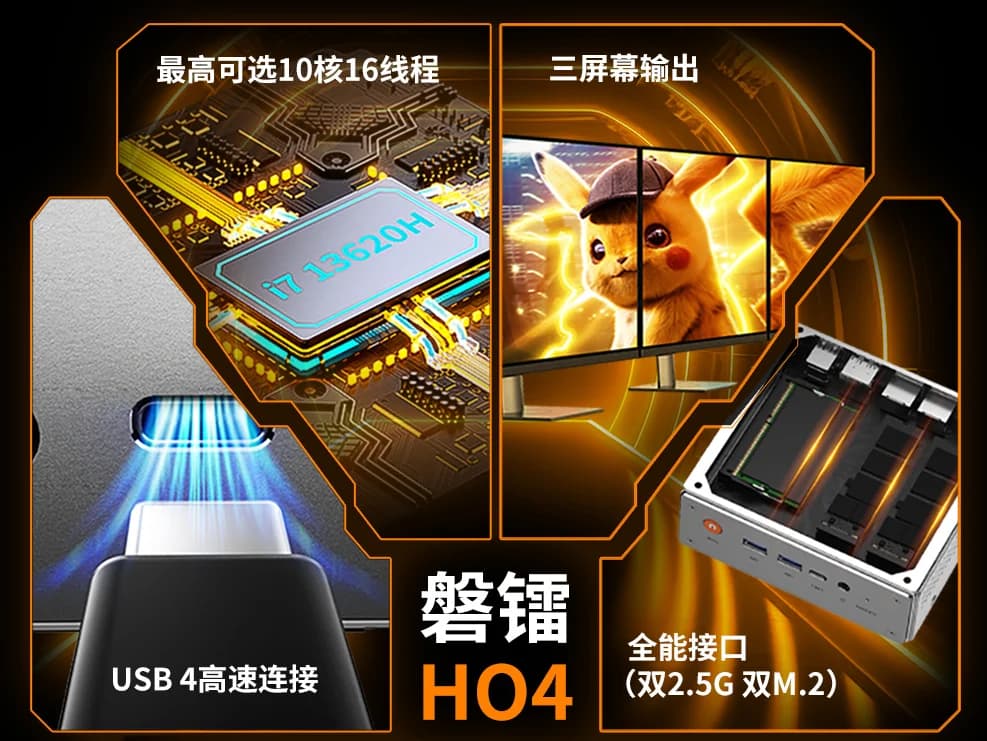 PELADN HO4 13620H Mini PC | Compact Chassis, Ultimate All-Round Performance
