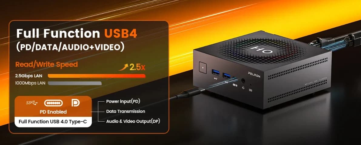 Мини-ПК PELADN HO5 HX370: флагманский мощный компьютер с искусственным интеллектом, универсал в компактном корпусе