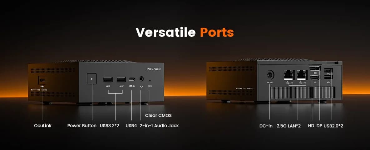 Мини-ПК PELADN HO5 HX370: флагманский мощный компьютер с искусственным интеллектом, универсал в компактном корпусе