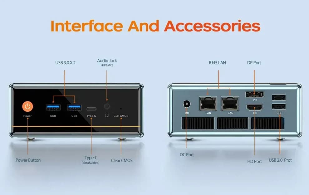 Мини-ПК PELADN WO4 с процессором Intel Core Ultra 7 155H | Универсальный настольный компьютер с искусственным интеллектом для творчества, офиса и игр